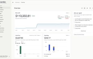 Overview: net worth, cash flow, and spending across connected accounts, with prompts to hand to your agent.
