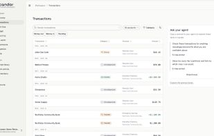 Transactions: every posted and pending transaction with categories your agent can correct.