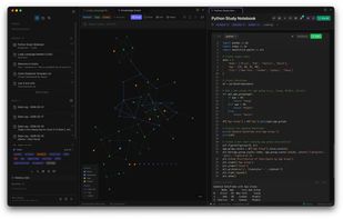 Do more than just note-taking. See how they connect, create jupyter style notebooks on the side.