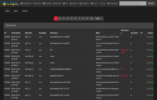 Recent Analysis Page