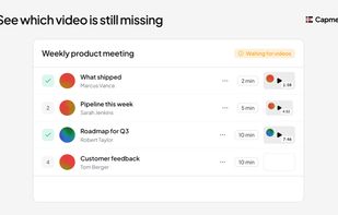 The organiser sees which topics are recorded and which speaker still has to send a video.