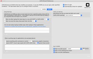 Preferences for warning.