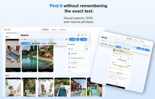 Find screenshots through visual search, OCR text, or natural-language queries.