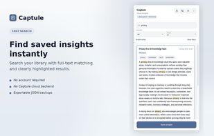 Find saved insights instantly 