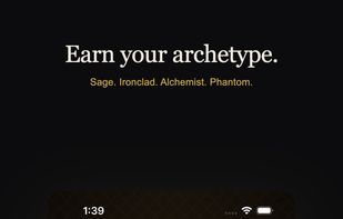 The archetype reveal: your completed cards decide whether you are Ironclad, Sage, Alchemist, or Phantom. Earned from behavior, not a quiz.