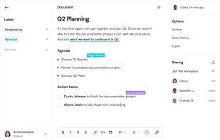 Documents update in real-time and help your team collaborate on ideas