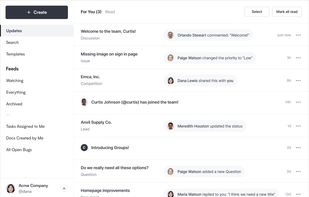 Updates shows you what's new with your team