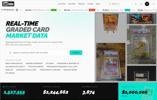 Live sales ticker, trending cards, market stats, and recently listed graded cards across all marketplaces