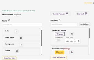 Admin vault edit panel - desktop
