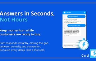 Never lose another impulse buy with Carti's instant responses