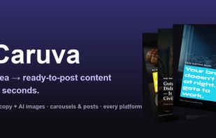 Caruva turns one idea into ready-to-post carousels & posts — AI copy and an original AI image per slide, for Instagram, TikTok, LinkedIn & X.