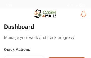 Homescreen / Dashboard to manage your work and track progress.
