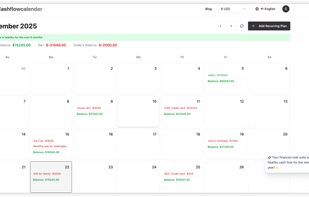 cashflow calendar screenshot 1