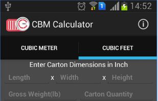 Enter Carton dimensions for calculation