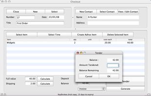 This screenshot shows the new Checkout interface being used with the Keystrokes on-screen keyboard. 