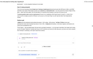 Turn social media discussions into clear summaries through conversation. Explore differences across platforms, ask follow-up questions, and access detailed research reports.