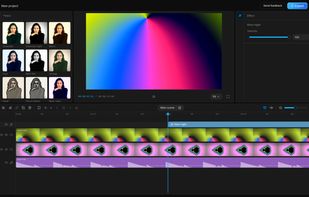 Editor with timeline, preview and properties