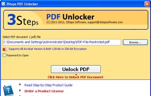 3Steps PDF Unlocker screenshot 1