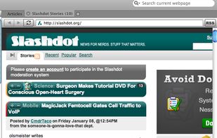 Built-in Browser with Tabs & Feed Autodetection