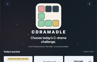 Homepage, 6 different Cdrama games.