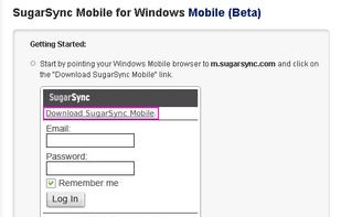 SugarSync Mobile for Windows Mobile
