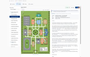 Reading practice: Part 2 diagram question with a campus map and email response.