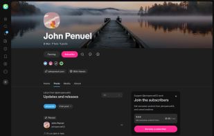creator page ui screenshot for cenntre.com