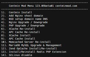 SSH based management menu