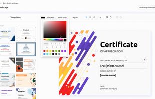 Choose a ready-made certificate design template from our huge library