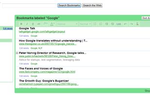 Google Bookmarks screenshot 1