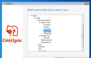 Choosing what folder to synchronize.