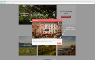 Chameleon allows you to build modals that overlay on your core web product. Here's an example modal for AirBnB 