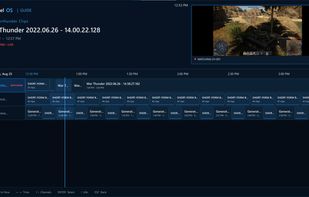 Cable-style TV Guide showing multiple user-created channels, current programming, upcoming schedules, and live playback preview.