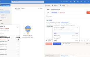 Charge interface on top of Outlook