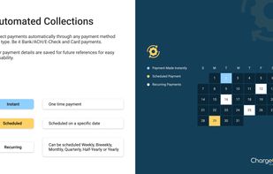 Accept Salesforce payments instantly or schedule them for later using cards, ACH, e-check, or payment links.