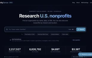 Search every U.S. nonprofit across 2.2 million profiles and 8.8 million IRS filings.