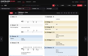 The gig stage, the setlist view used live. 