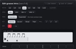  The step-grid groove editor.