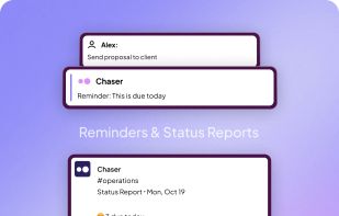 Chaser automatic reminders and status reports in Slack — official product illustration