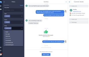 Browse and search through all of your chat transcripts for specific conversation.