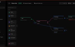 Flow builder: drag-and-drop DM automations with triggers, conditions, messages and AI handoff