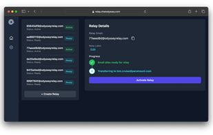 Email relay masking web app.
