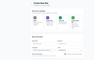 Creating a Chatbot with few clicks
