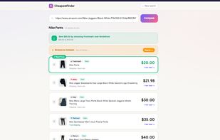 This is a pasted nike pants link from amazon that searched for nike pants by price.