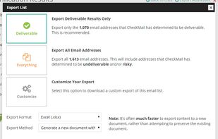 Export your your results to local files or to cloud storage providers.