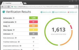 Verify your email lists and get comprehensive results.