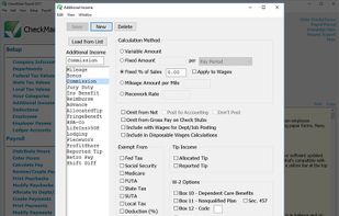 You can set up to 20 Additional Income categories for the company and assign up to 8 per employee. Choose from a list of preset categories to use or modify, or create your own.