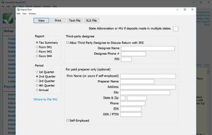 View a Tax Summary report or print out your quarterly 941, 943 or 944 report.

