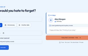 Try a reminder before signing up.