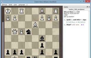 Above is a picture of the program main window. At the bottom right you can see my three attempts at the best move:

My first move was Nf2+, resulting in a penalty of 5.52 pawns. You can configure the program to accept moves below an arbitrary penalty threshold (by default it is set to 0.25 pawns).
Next I played h5, but that was another 7.07 penalty.
At last, I got it right with Qxd3.
You can greatly customize the program by simply feeding it different kinds of PGN files, such as:

Master games that match the openings you play
Your own games
Tactical positions from well-known collections
Games of your chess hero